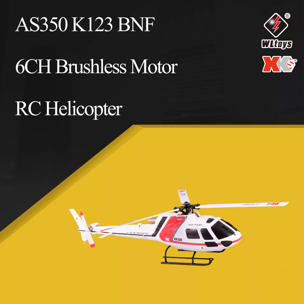Wltoys XK AS350 K123 6 CH 3D 6G motore brushless elicottero RC BNF drone aereo