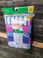 Wonder Nation Youth Girls 5-Pack Cotton Briefs Underwear Size 10