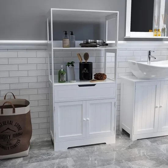 Meuble rangement salle de bain résistant humidité armoire compacte