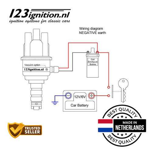 123 Ignition Fiat 123/Fiat-2-R Electronic Distributor - Picture 3 of 4