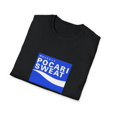 Kaos bertuliskan "Pocari Sweat" ala Yabai T-Shirts - desain bold