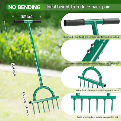 Lawn Aerator Spikes Aerating Tool, Manual Yard Aerator Tools