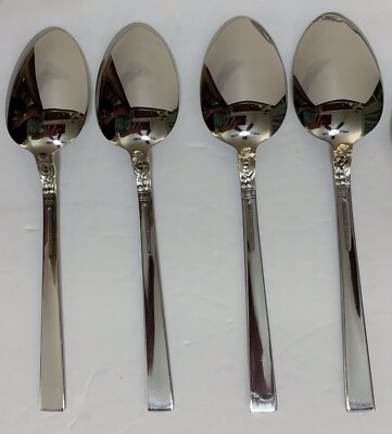 Oneida Northland Spoons Wm A Rogers Stainless Glossy Set of 4 Dinner Place Spoon