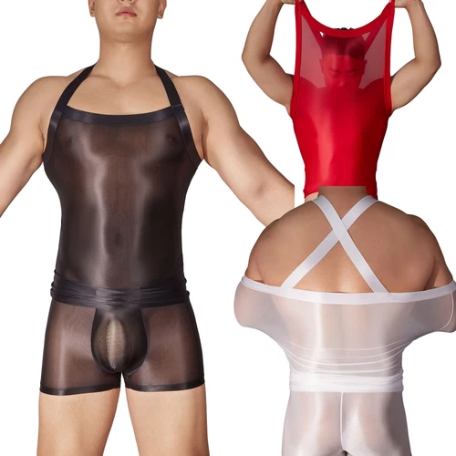 Mens Top Sportswear Tee Shiny Tops Solid Color Shirt Pole Dancing Vest Smooth