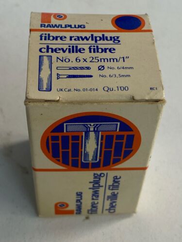 FIBRE RAWLPLUGS SCREW FIXINGS VINTAGE NOS BOXES ALL SIZES 1" 1 1/2" 2" RAWPLUG - Picture 12 of 24