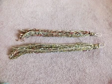 Handmade BOHO Dread Locks Fairy Braids Ponytail Holder Set 2 Tan Green Burgundy