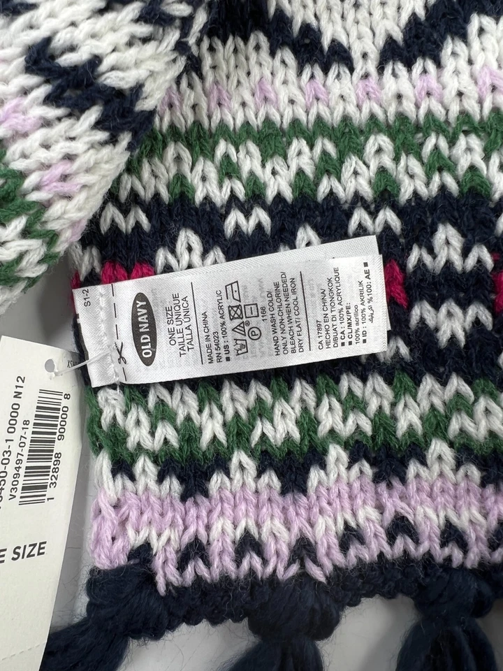 Old Navy Scarf Womens Fair Isle Fringe Trimmed 70"x 10" Ski Nordic Outdoor - Image 3 of 4