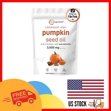 Pumpkin Seed Oil Softgels with Saw Palmetto - 3000mg for Hair & Prostate Health