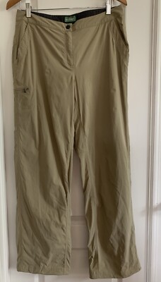 L.L. Bean Women s Size 12 Beige Hiking Cargo Pants Adjustable Ankle
