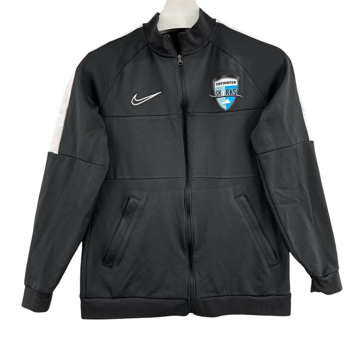 Nike Dri-Fit Youth Medium Full Zip Track Jacket Black Tidewater Sharks  Soccer