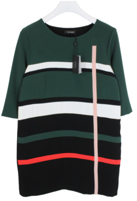 COP COPINE Ogawa Dress Womens (EU) 42 3/4 Sleeve Round Neck Tunic Mini