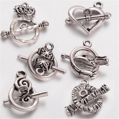 6 KIPPVERSCHLÜSSE LUXUS MIX TOP QUALITÄT TIBETISCH SILBER AE3