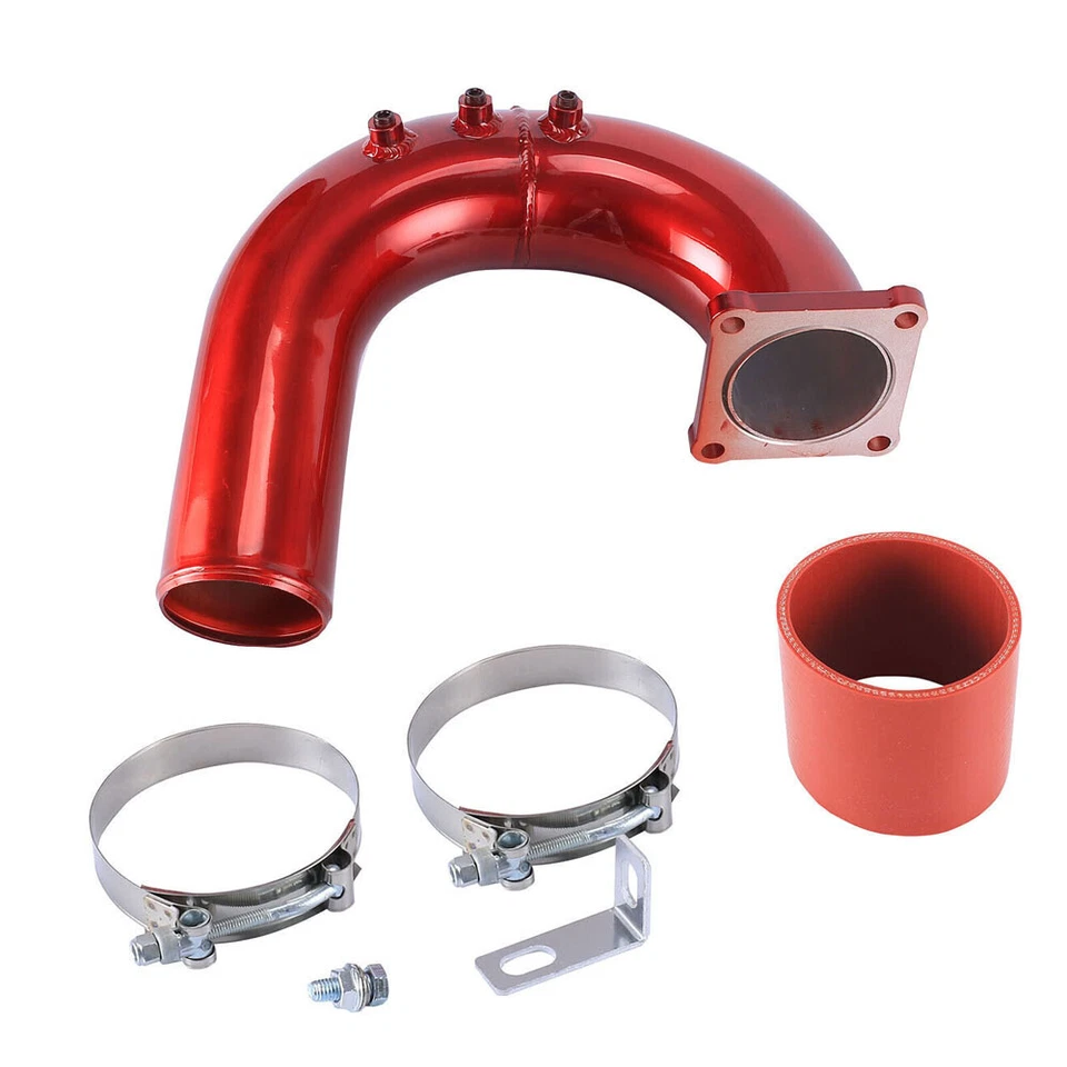 High Flow Intake Elbow Tube Pipe For 2003-2007 Dodge Ram 5.9L Cummins Diesel Red - Image 3 of 4
