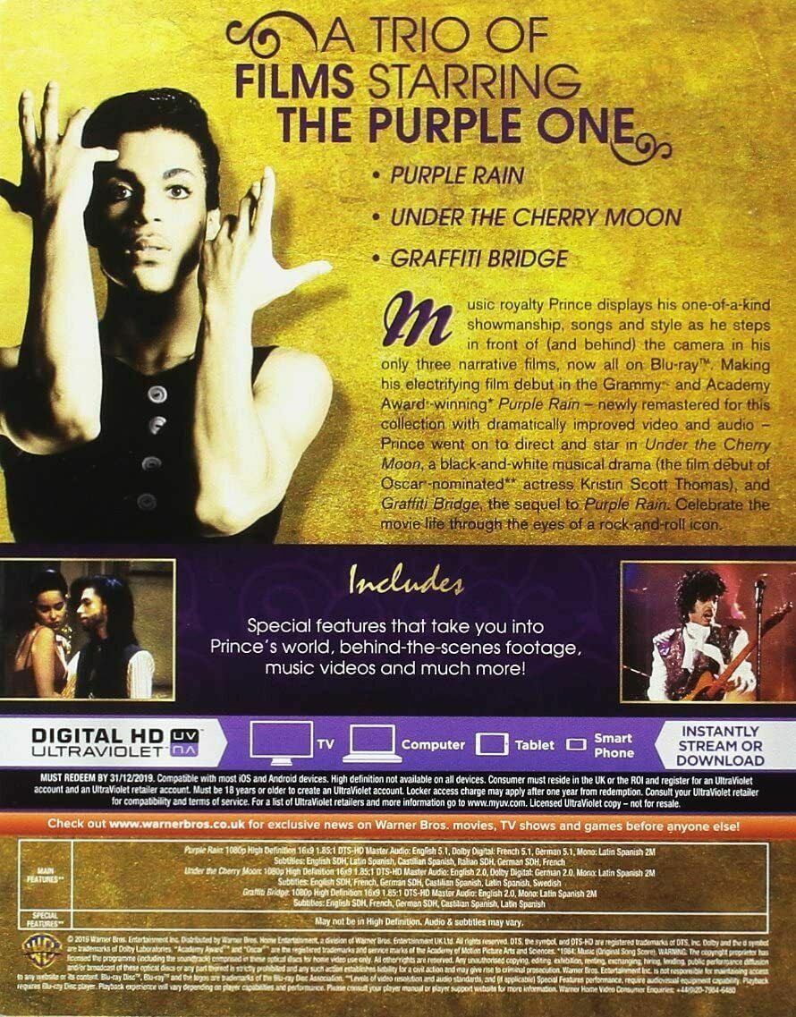 PRINCE Movie Collection 3 Film Set Blu-Ray BRAND NEW (USA