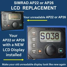 NEW LCD Display Screen, SIMRAD AP22 or AP26, Repair Part, You Install 2 Year WTY
