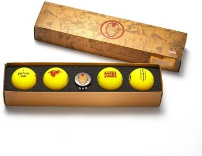 NEW Marvel IRON MAN 3.0 Volvik X VIVID Golf Ball & Hat Clip Ball Marker GIFT SET