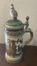 Vintage Original Gerzit Gerz Stein W Germany Quail On Top  Deer Rabbit Scene