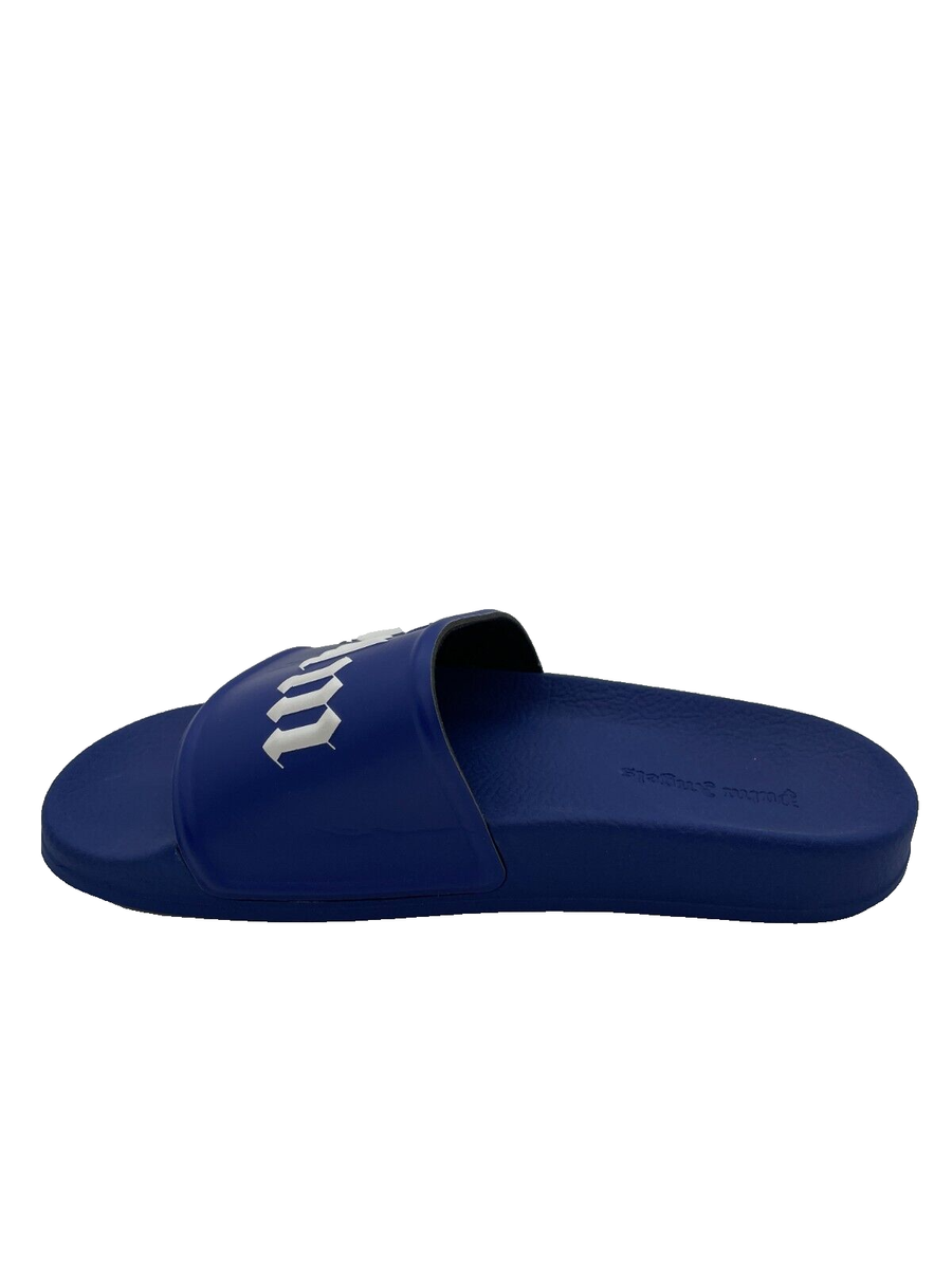 Palm Angels Blue Logo Slides Size EU 38 Designer Beach  display picture 2