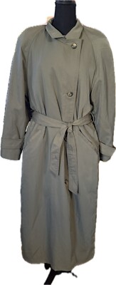 Vintage Gallery Rain Trench Coat Size 10 Removable Lining Liner