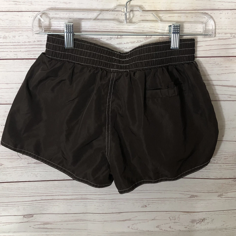 Girls zero Xposur Elastic Waist Shorts brown Size 8 front pockets 100% Polyester - Image 2 of 4