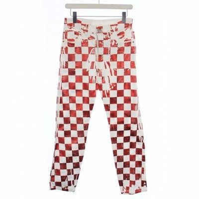 MM6 Maison Margiela 5 Pockets Denim Pants Jeans Check Print Button 