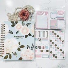 Elum Universal Weekly Planner agenda with tabs, sticky notes and sticker sets