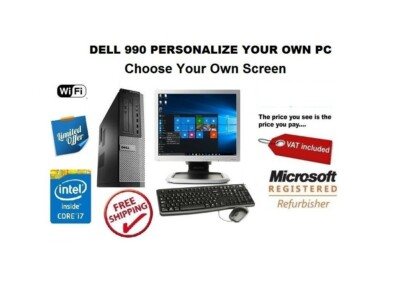 Dell Optiplex 990 Quad Core I7 Desktop Pc Window 10 Or 7 Computer 8gb 240gb Ssd Ebay