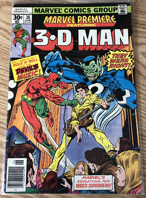 MARVEL PREMIERE FEATURING THE 3-D MAN VOL.1 #36 JUNE 1977, MARVEL & BAGGED