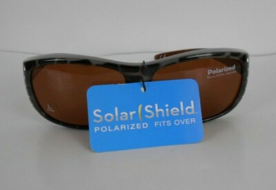 Foster Grant Solar Shield Polarized Sunglasses Fits Over Reading glasses,  LARGE
