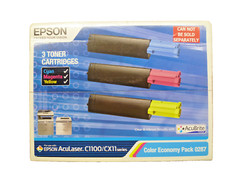 Toner originale Epson Economy Pack AcuLaser C1100 CX11 0287 3 colori IMBALLO ORIGINALE