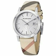 Brand New Burberry BU9113 Nova Check Stainless Steel 34 mm Women's Swiss Watch
