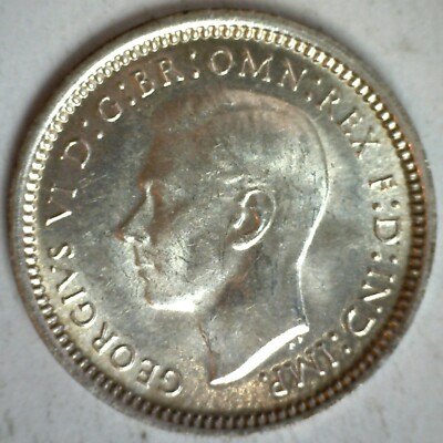 1947 Australia Threepence Silver BU Coin 3 Pence Australian Coin