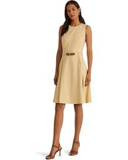 NEW LAUREN RALPH LAUREN BEIGE FIT AND FLARE DRESS SIZE 14 $165