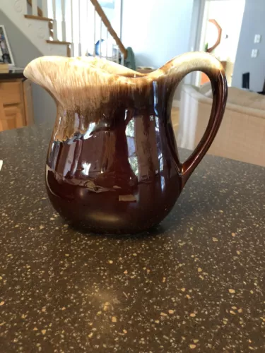 Vtg McCoy #365 USA Brown Drip Glaze Pottery 32 oz Water, Milk, or Juice Pitcher