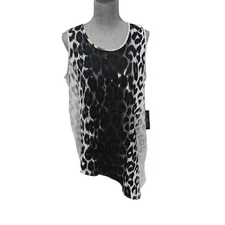 DG2 Diane Gilman Women's Stylish  Animal Print Sleeveless Tank Top XL NWT
