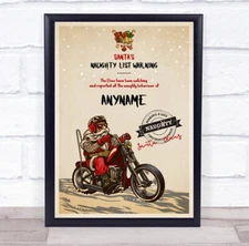 Vintage Adult Santa's Naughty List Warning Christmas Personalised Certificate