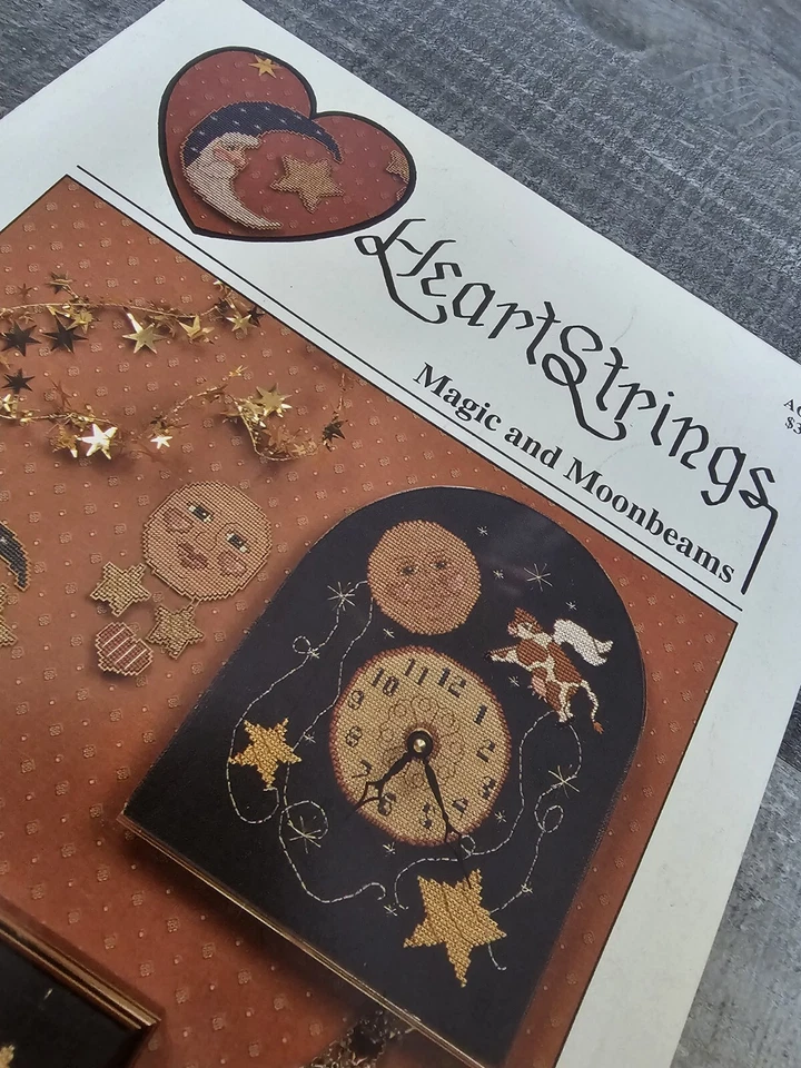 Vtg Heart Strings Magic And Moonbeams Cross Stitch Halloween Pattern 1991 121b - Image 2 of 4