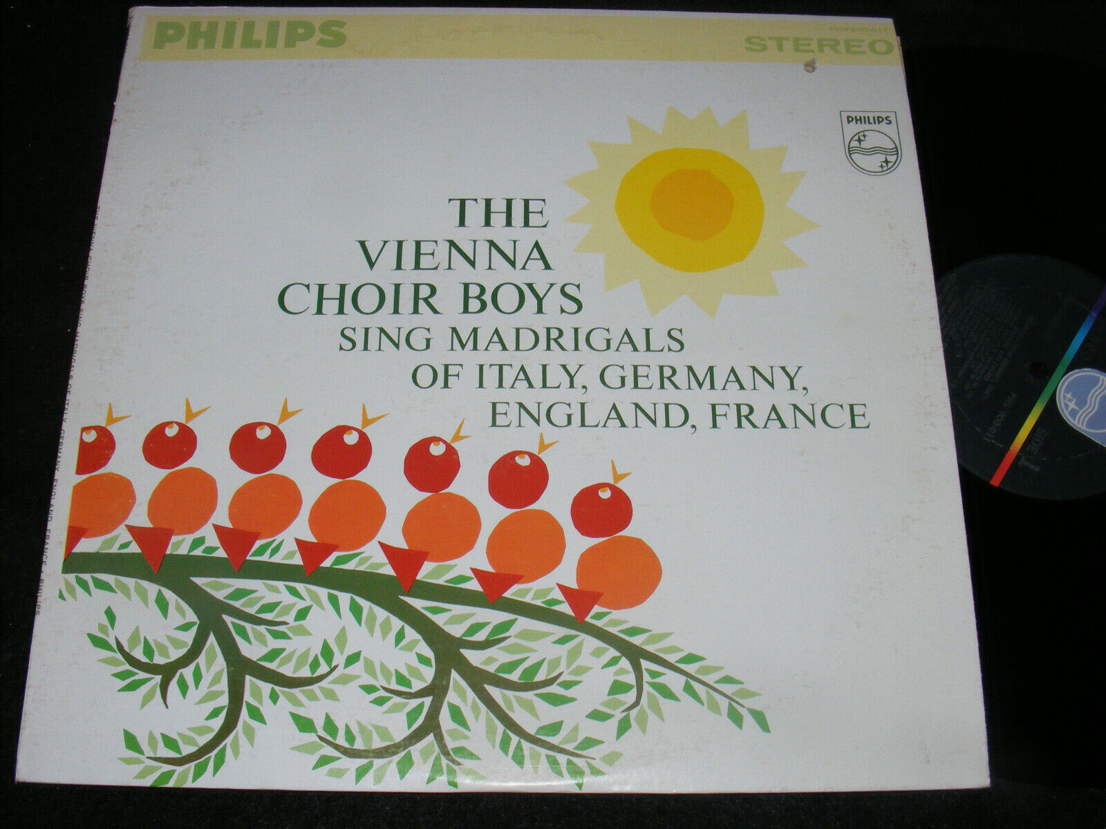 The VIENNA CHOIR BOYS Sing Madrigals Italy Franc STEREO BANNER Philips LP NM 60s