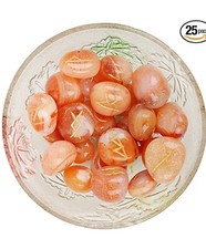 Karneol Stein Rune Set Natürlich Heilung Kristall Sündig Trommel Edelstein 25Pcs