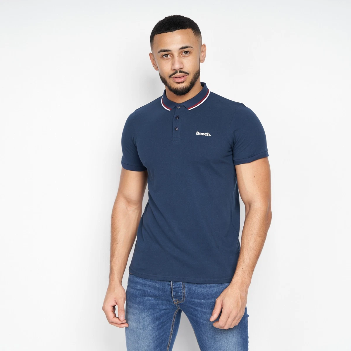 Mens Bench Polo Shirt Short Sleeve 100 Cotton Summer Top Collared