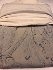 NWT Restoration Hardware Garment-Dyed Percale Paisley F/Queen Duvet Cover Dune