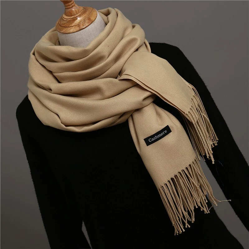 Pashmina camel - Étole cachemire et soie Écharpe camel