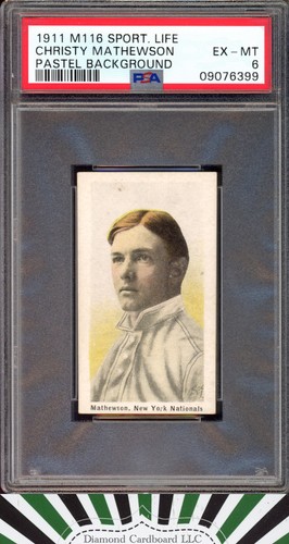 Christy Mathewson [Pastel Background] 1911 M116 Sporting Life card