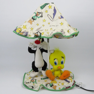 1995 Looney Tunes Lamp Vintage Table Light Plush Fabric Warner Bros Spain