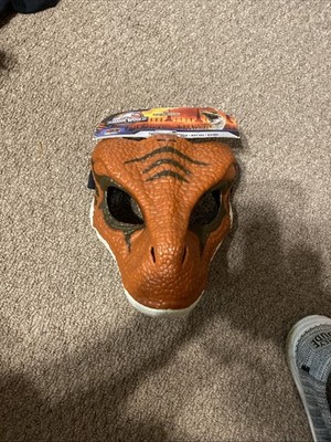 Jurassic World Velociraptor Mask Tiger Raptor Dinosaur Park Costume NWT