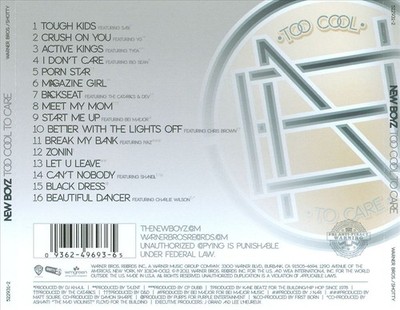 NEW BOYZ TOO COOL TO CARE NEW CD