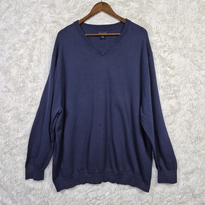 Rochester Mens 2XL Navy Blue V Neck Sweater Preppy Normcore