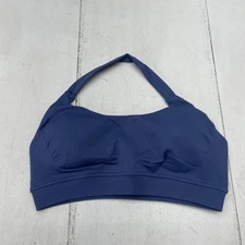 Sports Bra Womens Medium Blue Seamless Halter Strap Removable Pads Yoga Athletic
