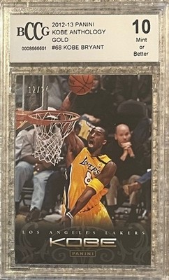 2012 PANINI ANTHOLOGY KOBE BRYANT #68 GOLD 12/24~BCCG 10~MINT SLAB~AWESOME!!!