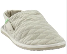 NWOT Sanuk 10 Yoga Sling Cruz Quilted Slip On Slingback Flats Clogs Beige 116872